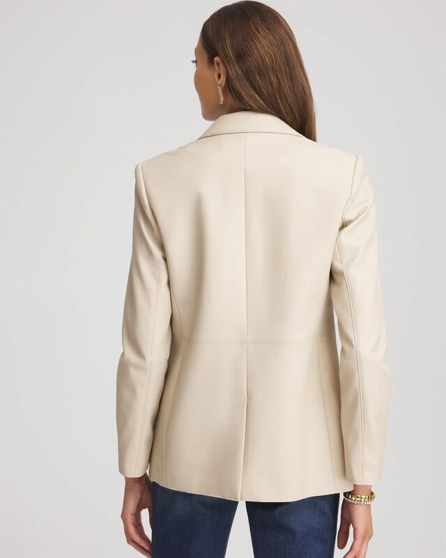 Faux Leather Blazer - image 3